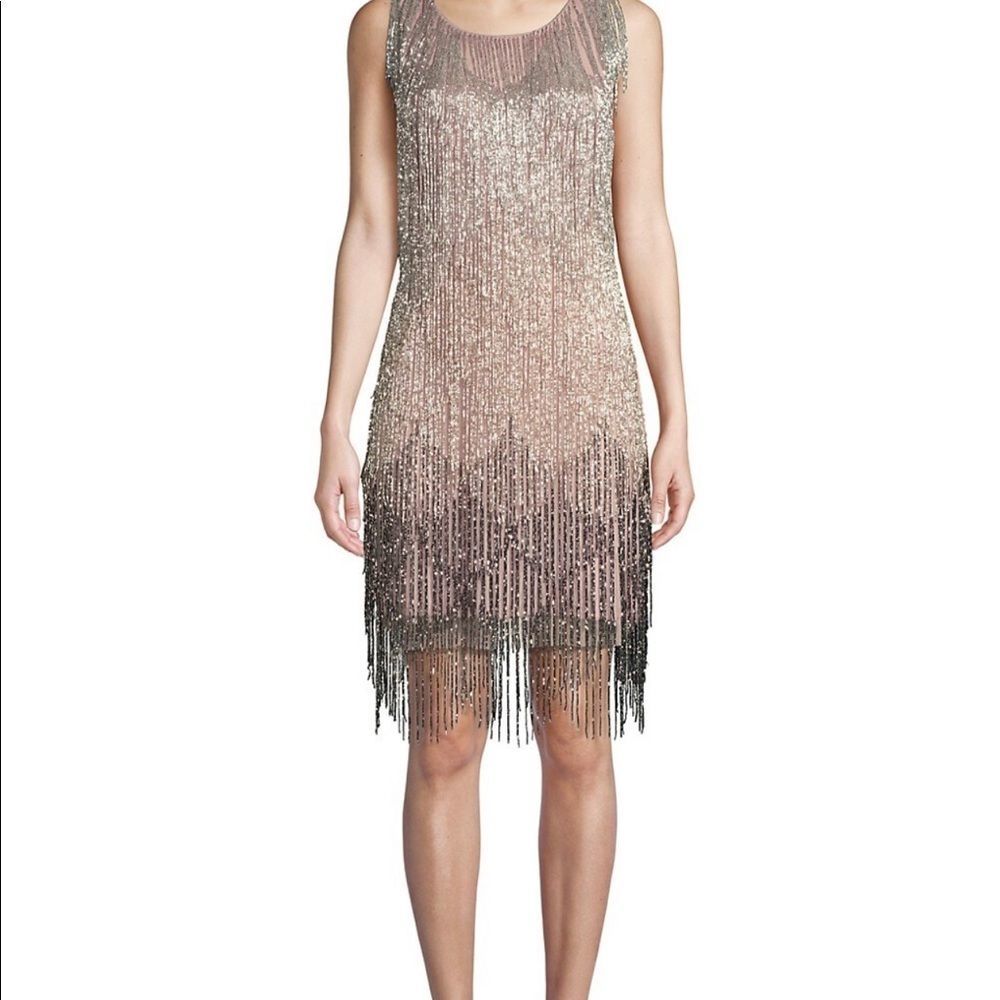 Aidan mattox fringe cocktail dress